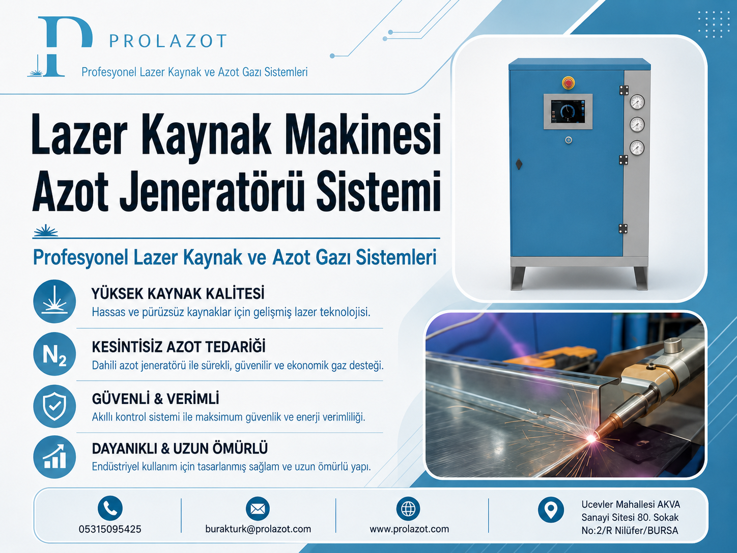 Lazer Kaynak Makinesi Azot Jeneratörü Sistemi